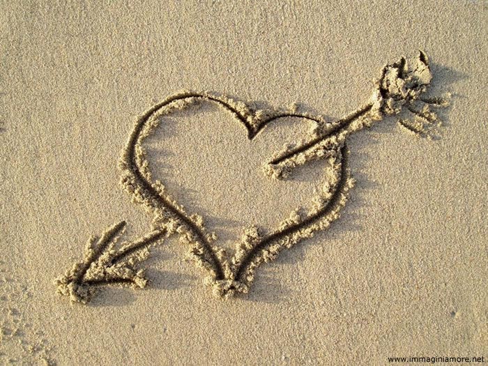 Immagine D'amore Cuore Sulla Sabbia